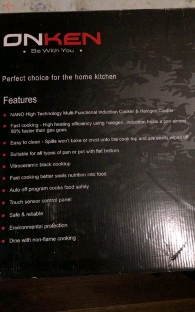 ONKEN EASY PRO COOKER (Category: Cookers) located in San Fernando. Submitted by zharalee_17 (Listing ID 1292130154, Image 3). Description: Double burner induction cooker Sealed Brandnew Never been used Free delivery around Pampanga.