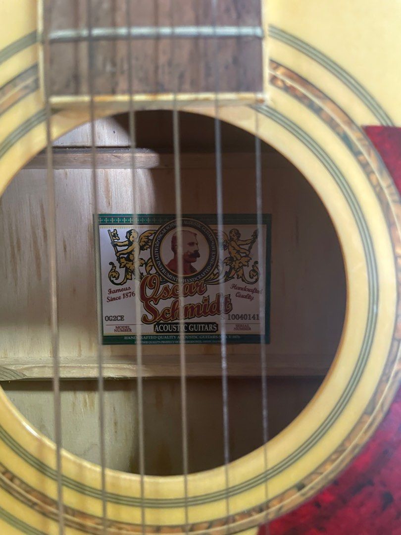 Oscar Schmidt Acoustic Guitar OG2CE, Hobbies & Toys, Music & Media ...