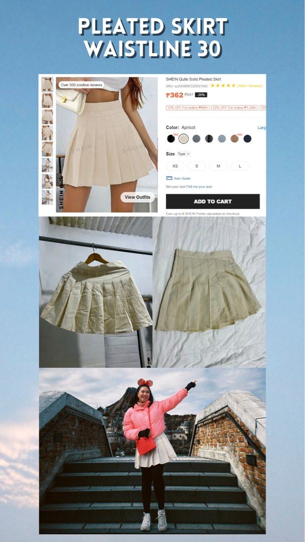 Pleated skirt on sale size 30