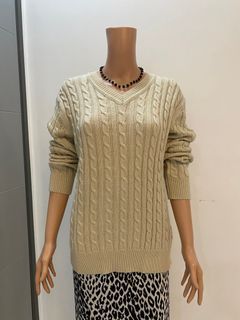 Premium Bone White Knitted Sweater for winter