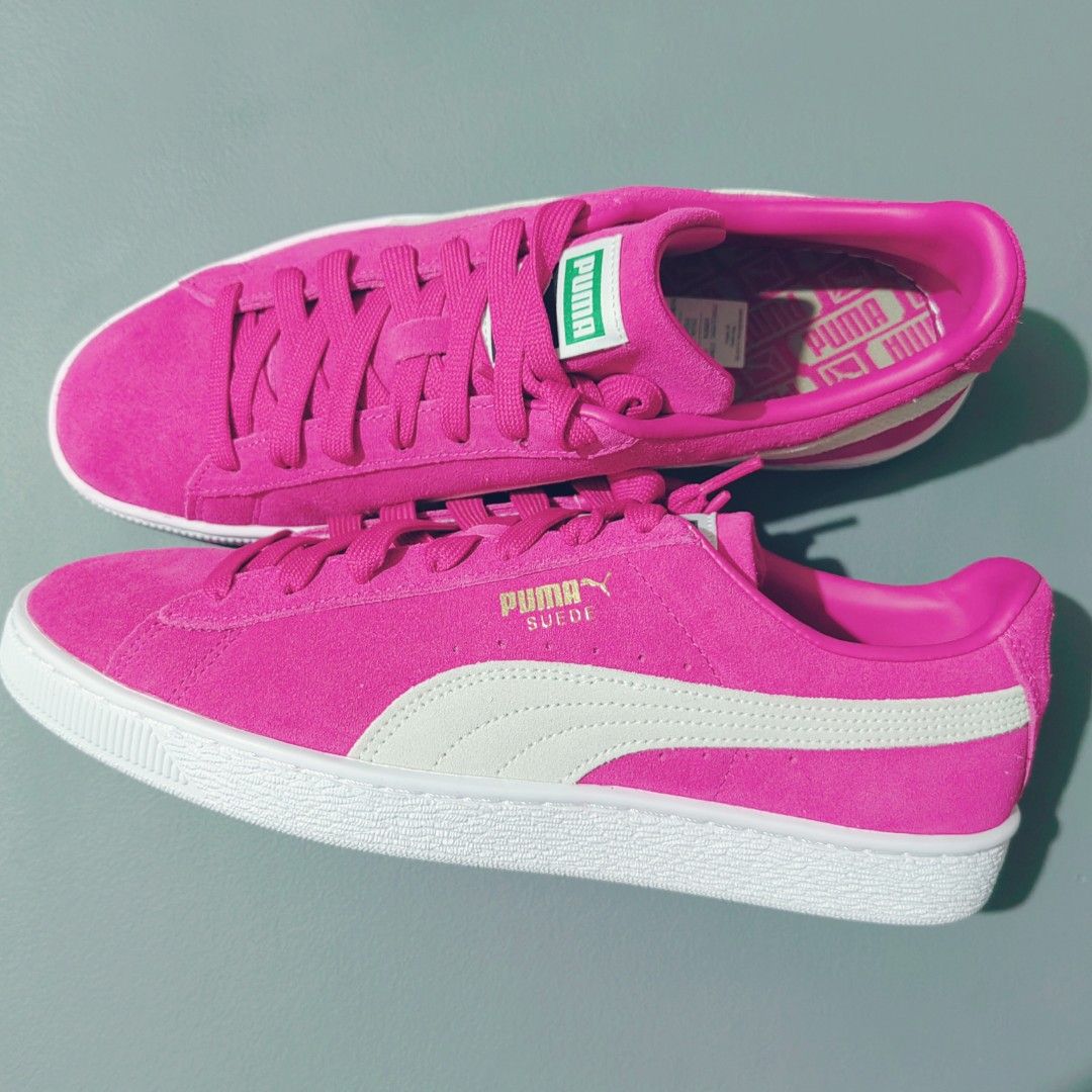 Hot pink puma suede top