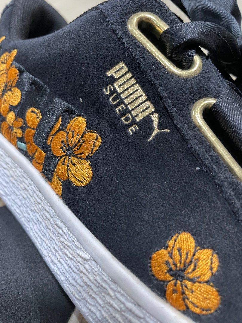 Puma suede heart khaki store