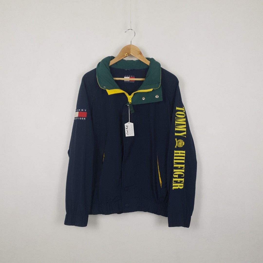 Yellow blue green tommy hilfiger jacket best sale