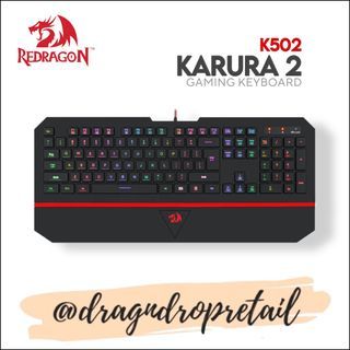 Redragon KARURA 2 K502 RGB Slim Gaming Keyboard LED Backlit Illuminated 104Key Keyboard + Wrist Rest