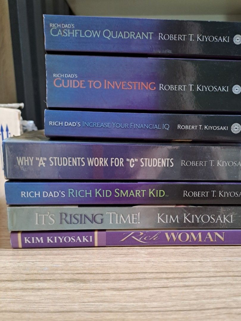 Rich dad Bundle Robert Kiyosaki Finance Book (Category: Storybooks) located in Makati City. Submitted by preloved.christine (Listing ID 1292229459, Image 1). Description: 390 each take all for 2k rich dad's cash flow quadrant rich dad's guide to investing rich dad's increase your financial iq why a students work for c students its rising time by kim kiyosaki rich woman by Kim kiyosaki.