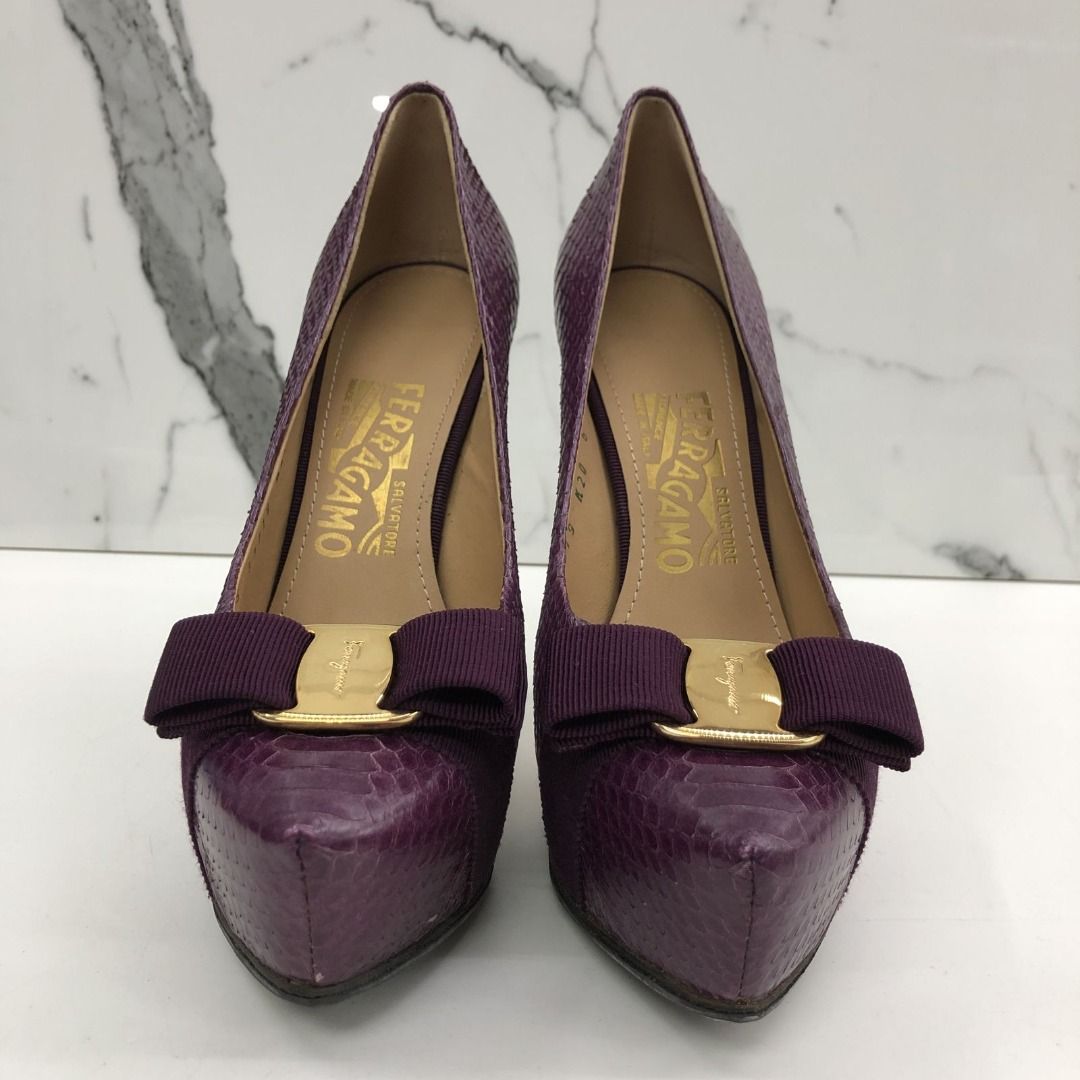 Salvatore ferragamo purple shoes sale