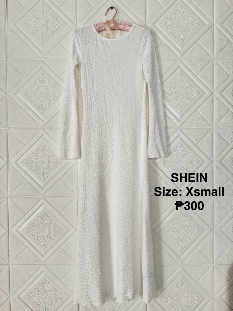 shein white maxi dress long sleeve SHEIN BAE Elegant White Floral Summer Wedding Guest Lace Maxi Dress,Square  Neck Ruffle Trim Asymmetric Hem Ivory Rehearsal Dinner Dress Bride  Bridesmaid Women