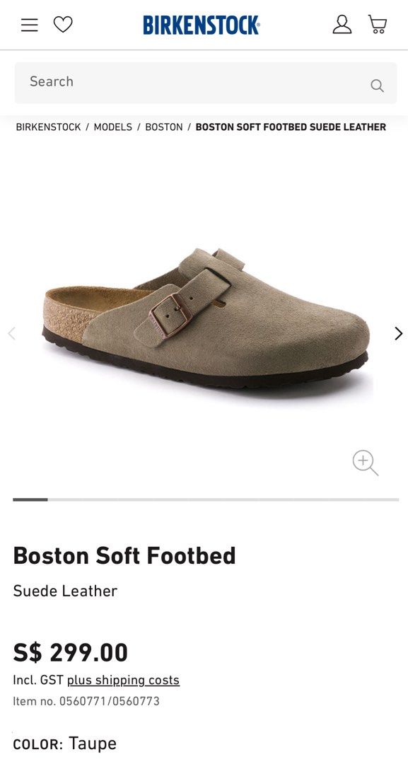birkenstock boston size 38 taupe