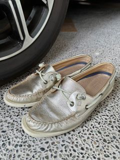 Sperry Gold Metallic Boat Shoes US 8W