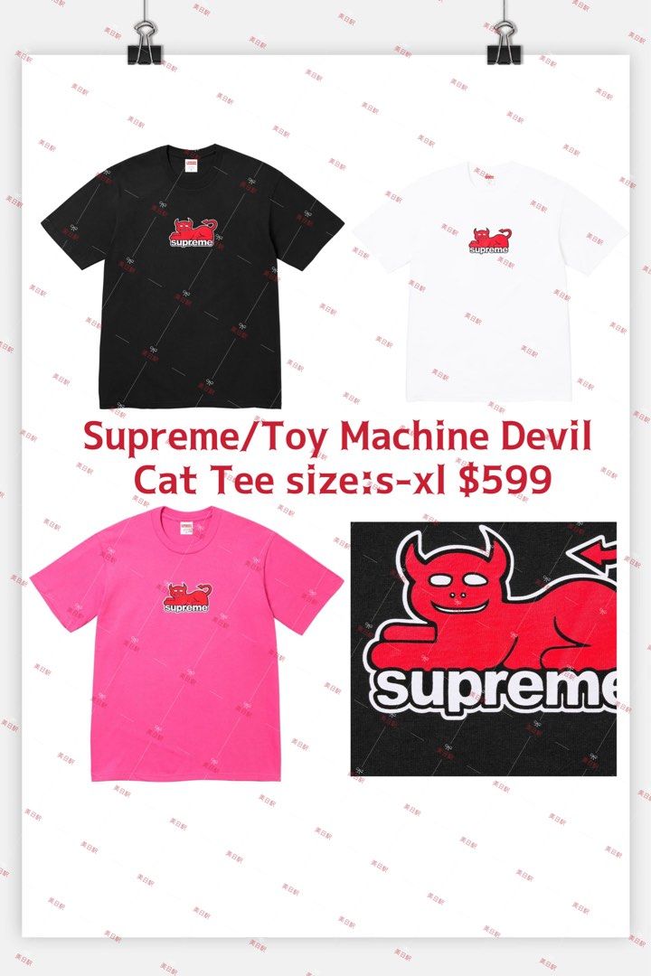 Supreme/Toy Machine Devil Cat Tee, 男裝, 上身及套裝, T-shirt、恤衫