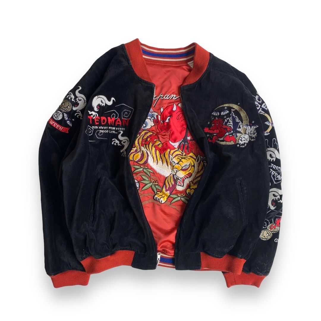 ジャケット・アウター Tedman Devil 1991 Reversible Sukajan 44 SUKAJAN TED COMPANY TEDMAN DEVIL AIR FORCE EMBROIDERY JAPAN