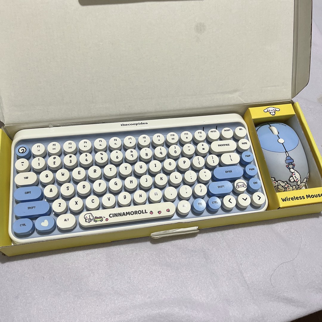 Thecoopidea cinnamoroll tappy wireless keyboard and mouse set
