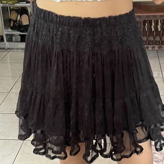 Tulle black lacy emo goth fairy skirt