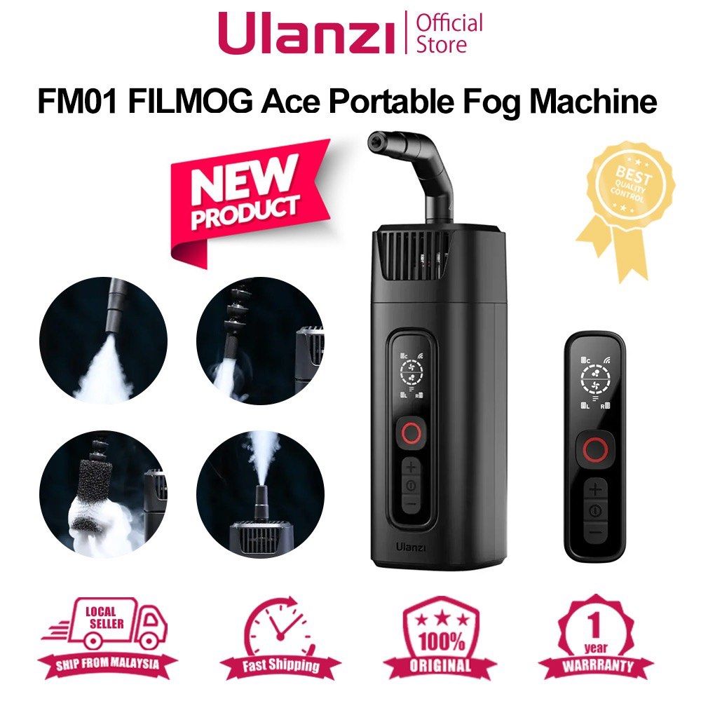 Macchina Per Fumo Portatile ULANZI FM01 - Con Telecomando, 36 Effetti Nebbia, Per Feste E Foto