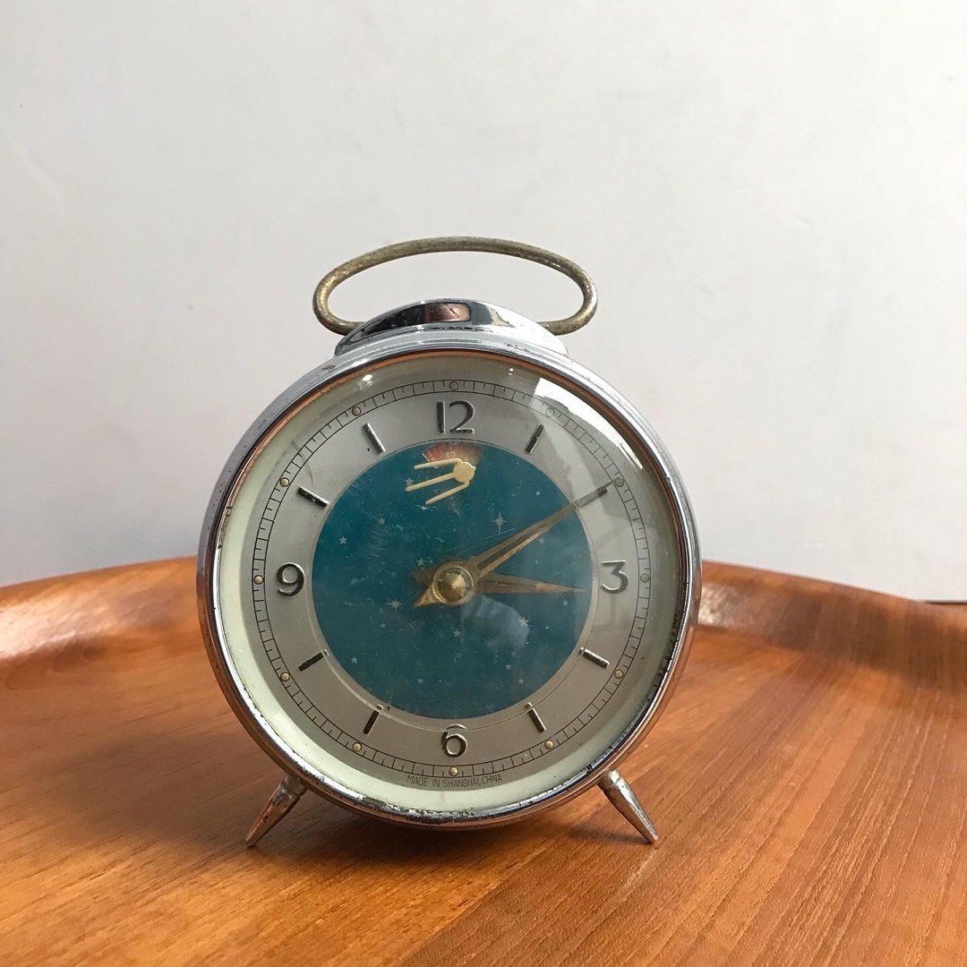 Vintage Sputnik Satellite Alarm Clock 1970’s Diamond Wind Up, Rare