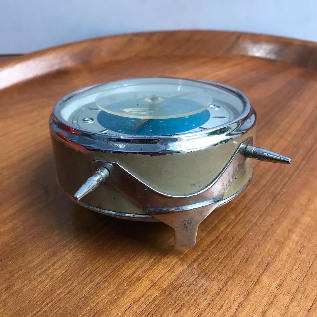 Vintage Sputnik Satellite Alarm Clock 1970’s Diamond Wind Up, Rare