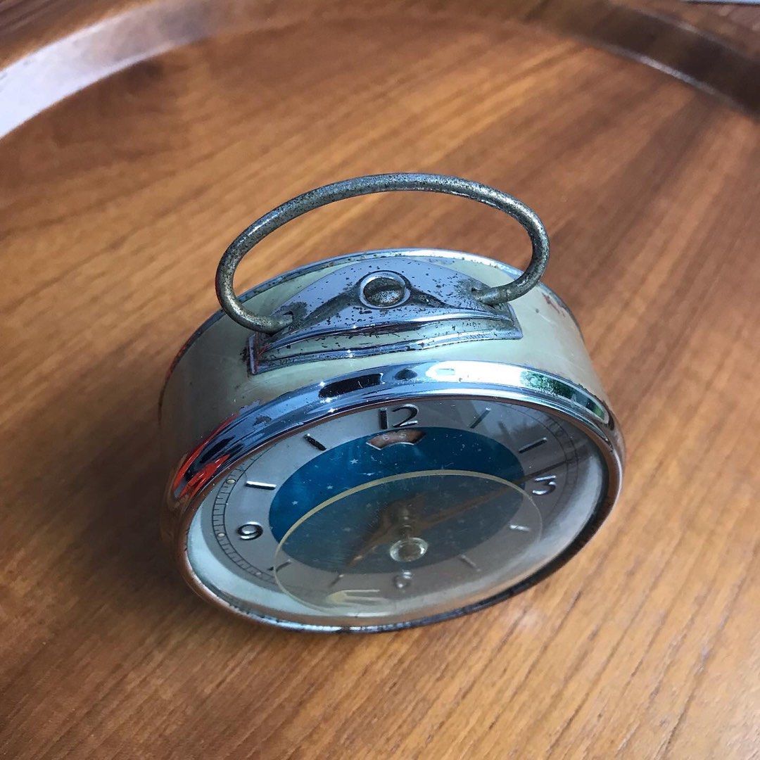 Vintage Sputnik Satellite Alarm Clock 1970’s Diamond Wind Up, Rare