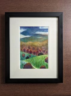 Watercolor painting with new frame // "Undisclosed Location #1"