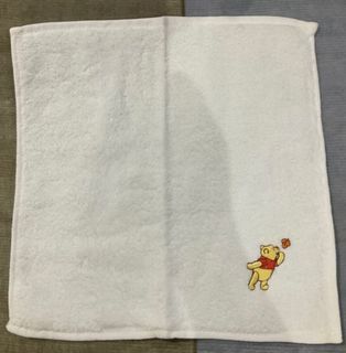 Winnie the Pooh by Disney Embroidered Logo Patch White Face Towel 💯% Cotton with Tag 10” inches - P199.00