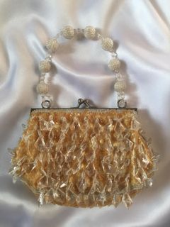 Y2K Vintage Fully Sequined and Beaded Rare Clutch Kisslock Bag