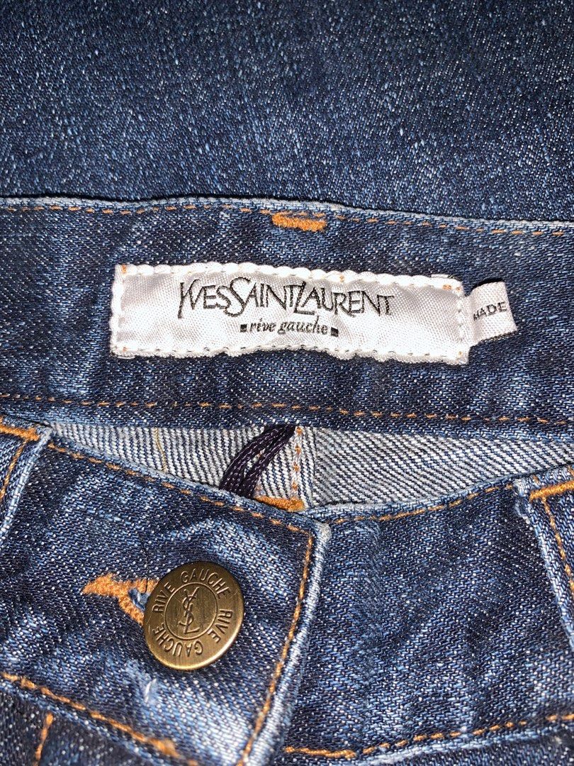 Yves Saint Laurent Denim Pants (Category: Luxury Apparel) located in Binan City. Submitted by hybrid_archival_theory (Listing ID 1292193594, Image 2). Description: Yves Saint Laurent Denim Pants Womes Waist: 30" Inseam: 28" Front rise: 8" Leg opening: 8" Length: 36" In Excellent Condition .