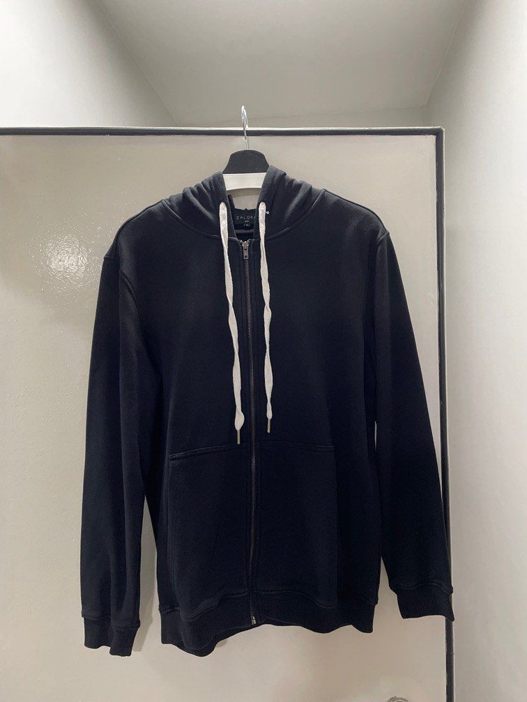 Zalora Black Hoodie Jacket Men s Fashion Coats Jackets and Outerwear on Carousell