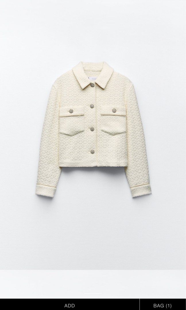 White tweed jacket zara sale