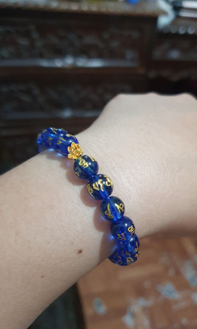 24k piyao lotus blue mantra (Category: Bracelets) located in Taguig. Submitted by ldmagno (Listing ID 1292444660, Image 3). Description: 24k Lotus Blue Mantra Brandnew 💯✅️✅️ Lotus flower symbolises purity,beauty and spiritual awakening💙🤍💙🤍.