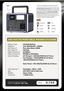 300 watts PORTABLE POWER STATION LIFEPO4 battery