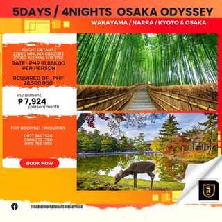 5D4N  OSAKA ODYSSEY (WAKAYAMA, NARA, KYOTO & OSAKA) GROUP TOUR