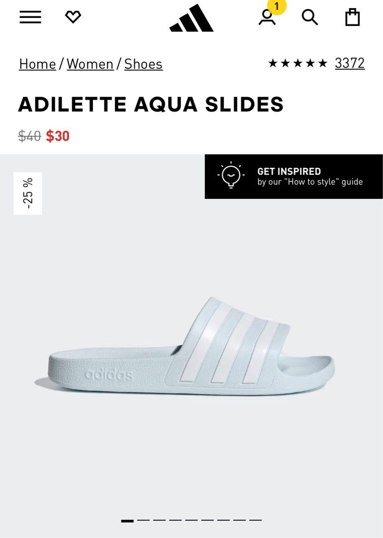🎀adidas SWIM Adilette Aqua Slides Women Blue FY8106🎀AO, Men's Fashion,  Footwear, Flipflops and Slides on Carousell
