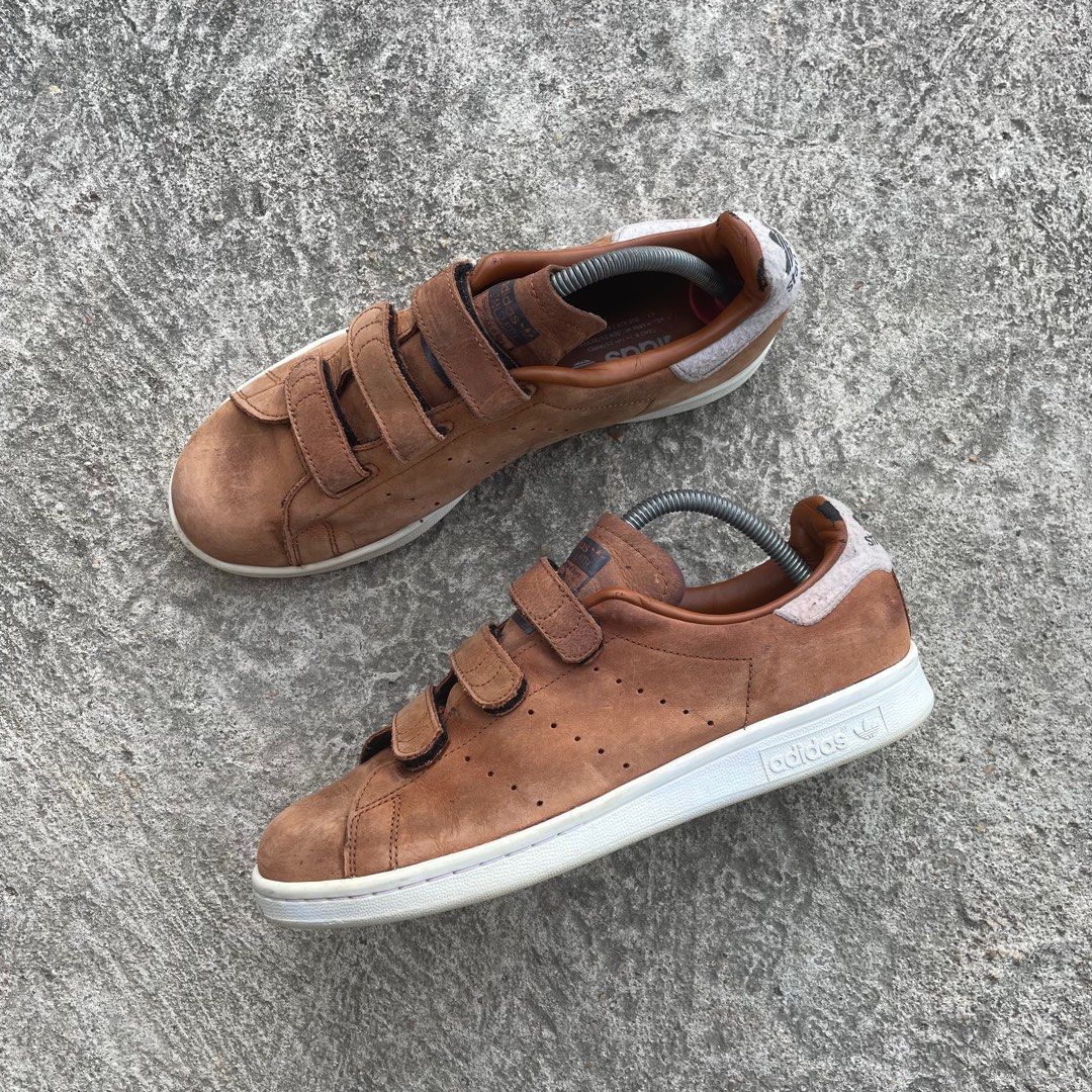 Adidas brown stan smith velcro new arrivals trainers