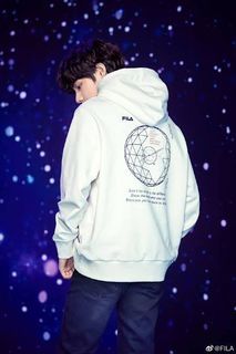 Authentic FILA x BTS Voyager Collection Taehyung V White Hoodie in Medium