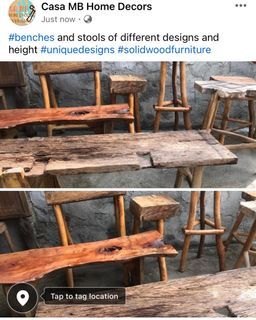 #benches and stools of different designs and height #uniquedesigns #solidwoodfurniture