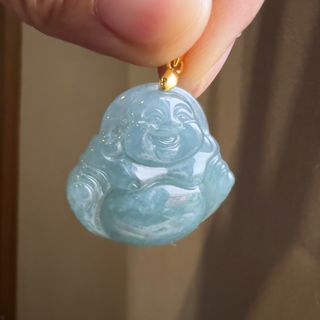 Blue Water Buddha Jade Pendant