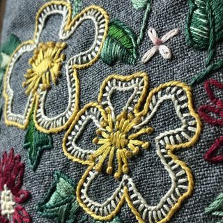 BRODERIE FLORALE Custom Handmade Stitched Art Embroidery Recycled Fabrics Shoulder Crossbody Fabric Bag