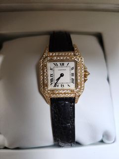 Cartier Panthere small 18k womens leather watch