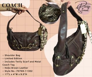 Coach Brown Shoulder bag Limited Edition with Coach Twilly Scarf F0769-11302
