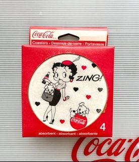 Coca-Cola x Betty Boop Coasters Ceramic Set of 4.