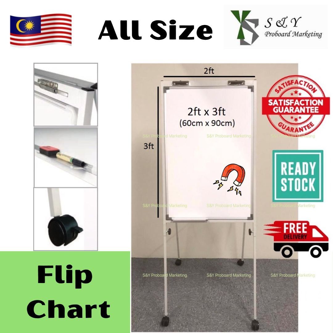 Flip Chart White Board Size 2x3 ft Whiteboard, Hobbies & Toys