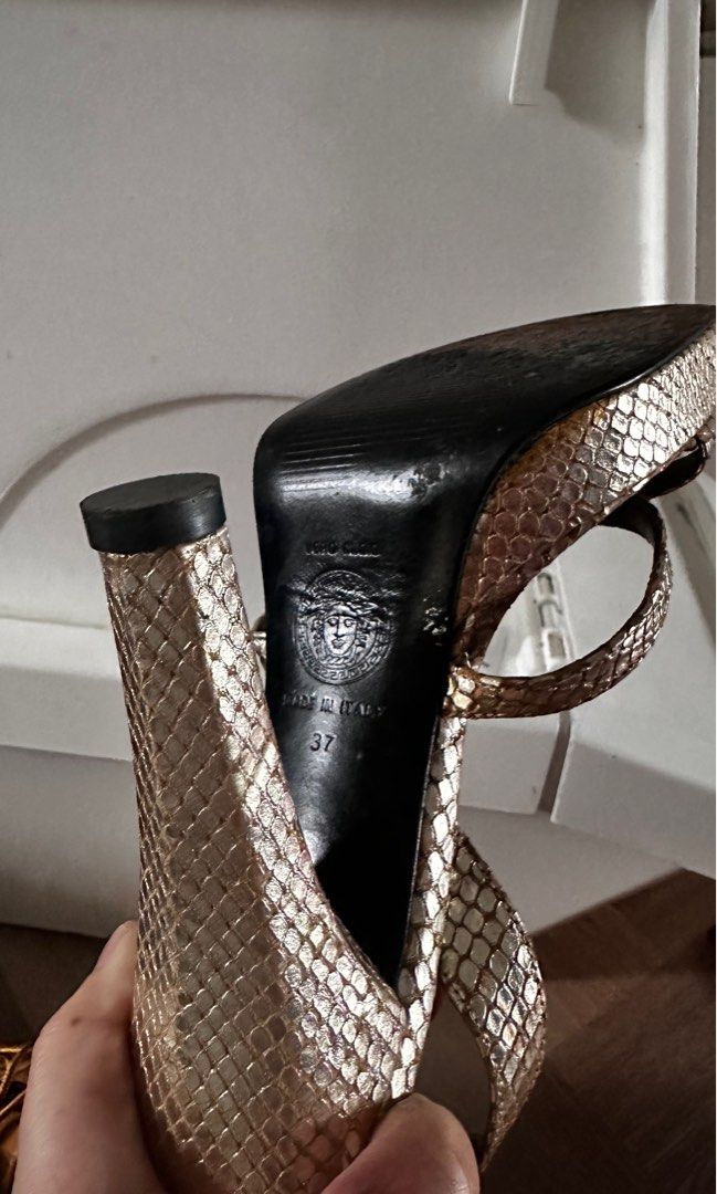 Versace gold heels outlet