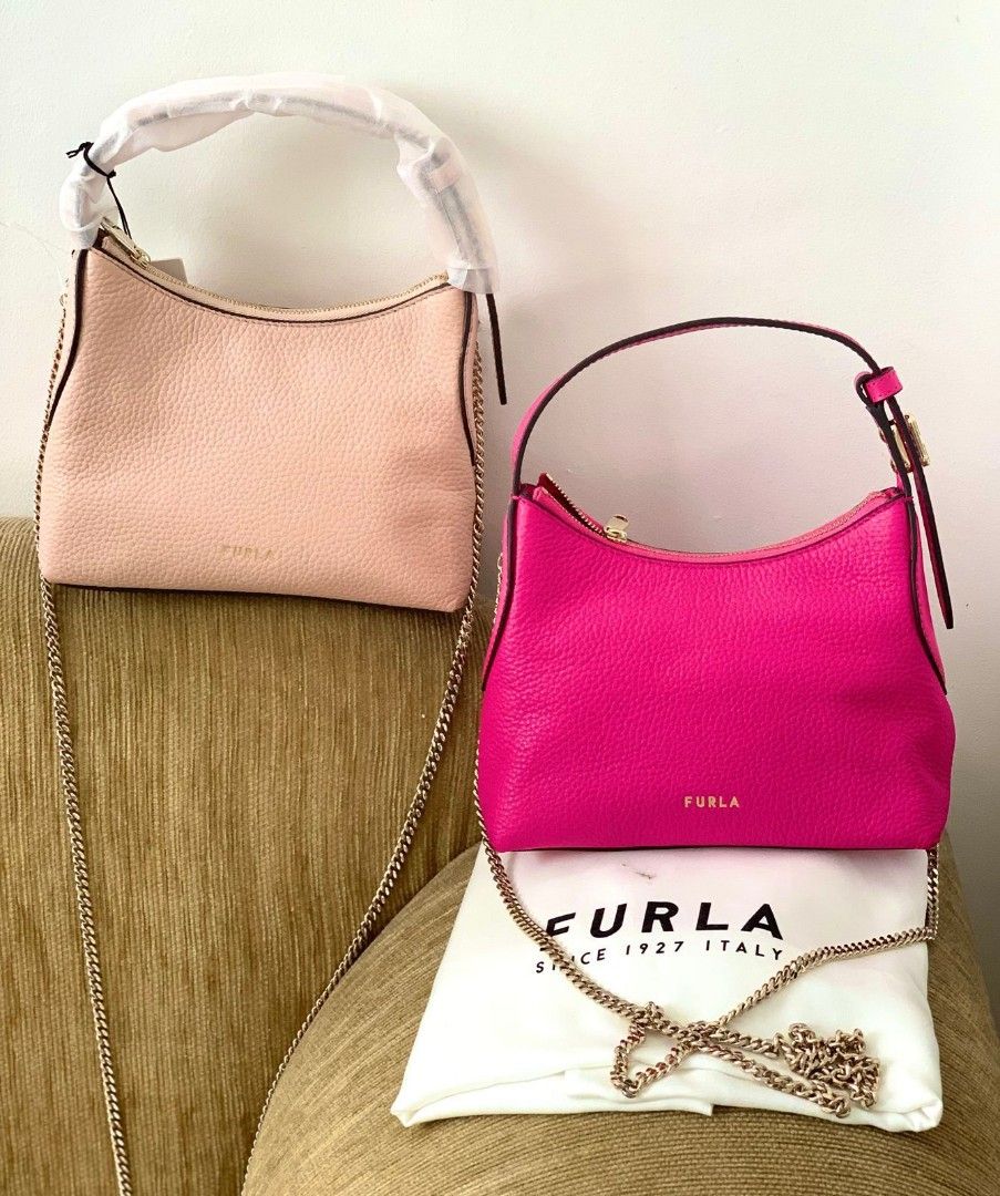 HARGA NET NO NEGO Furla E Danae Chain Crossbody Leather Power Pink Include DB ORI 2.360jt Barang Mewah Tas Dompet di Carousell