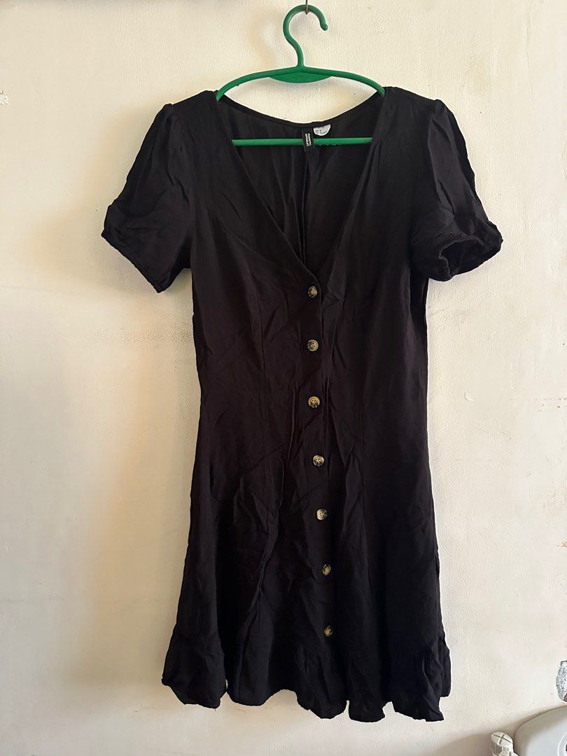 H M black button down dress Women s Fashion Dresses Sets Dresses on Carousell