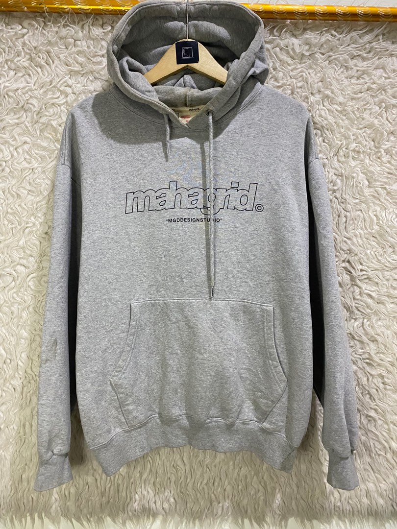 Hoodie Mahagrid, Fesyen Pria, Pakaian , Atasan di Carousell