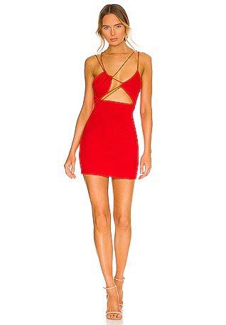 Revolve red mini dress top