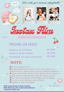 Instax mini Film Printing Services