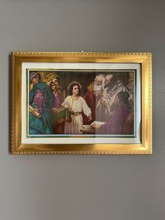JESÚS ENTRE LOS DOCTORES (Jesus Among Doctors) Framed Vintage Print