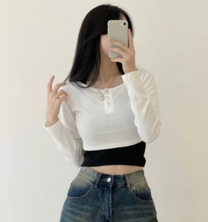 Kr長袖掛頸綁帶上衣64193054494850110