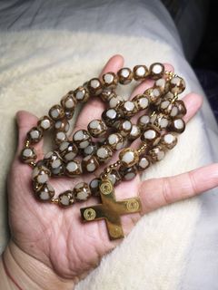 Made in Vatican Rome Buri palm seed with St. Benedict protection and healing rosary