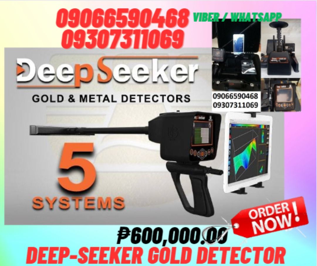 metal or gold detector underground complete package Deep-seeker Device locator scanner (Category: Construction Tools & Equipment) located in Caloocan City. Submitted by chrisultim10753 (Listing ID 1292362262, Image 1). Description: DEEP SEEKER operates on five different search systems in one device: First: Ionic fields search system. Second: Magnetic metals search system. Third: cavity detection system. Fourth: 3D imaging system. Fifth: Long rang